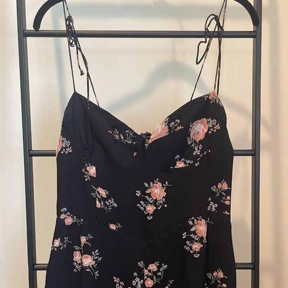 Reformation Portia Black Floral Jumpsuit - Picture 6 of 11